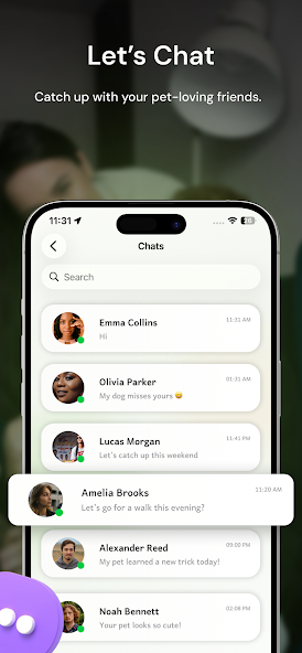Chat with pet-loving friends
